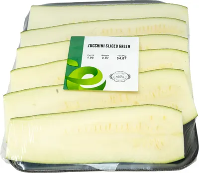 Green Zucchini Squash Sliced Long
