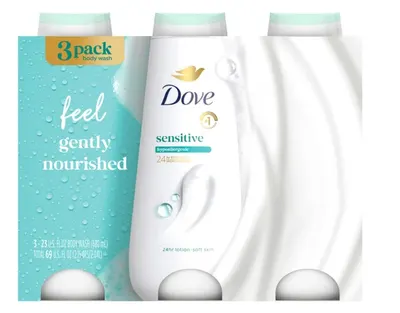 Dove Body Wash Sensitive 3Pk