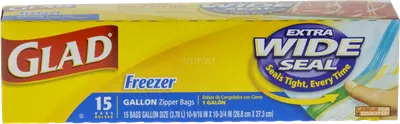 Freezer Gallon Zigger Bags 15 ct
