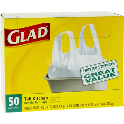 Tall Kitchen Handle-Tie 13 Gallon Bags 50 ct
