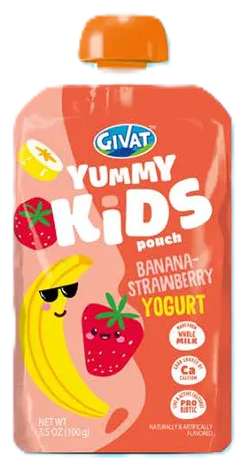 Kids Banana-Strawberry Flavored Yogurt Pouch