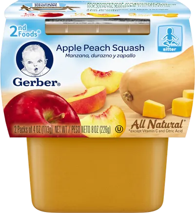 Apple Peach Squash Food for Baby 2 pk