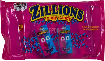 Zillions Tangy Candy with Strawberry and Raspberry Flavor