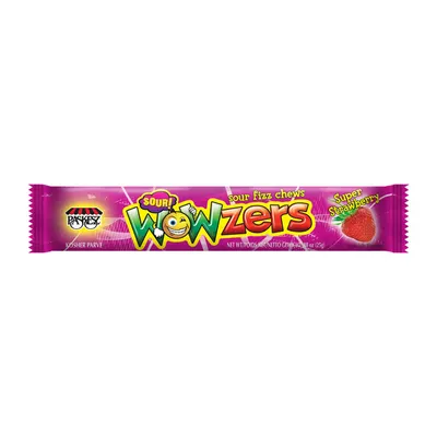 Wowzers Super Strawberry Sour Fizz Chews