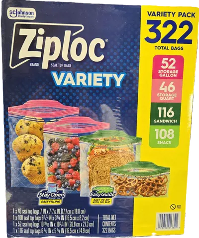 Ziploc Variety Pack 322 Pk