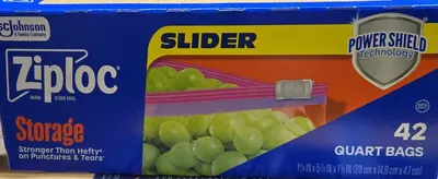 Slider Bags Storage Quart - 42 Ct