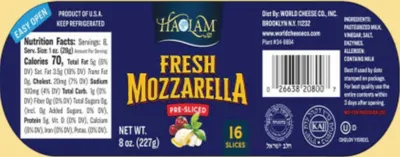 Fresh Mozzarella Pre Sliced 16 ct
