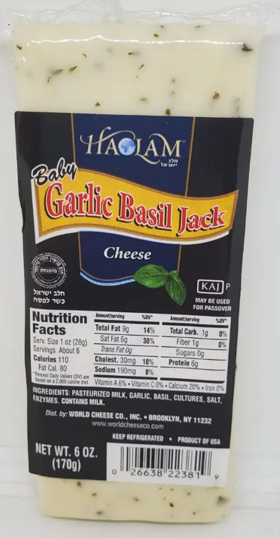 Baby Garlic Basil Jack Cheese