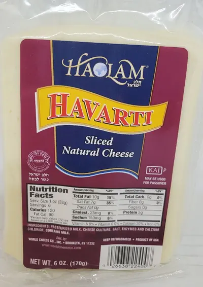 Havarti Sliced Natural Cheese