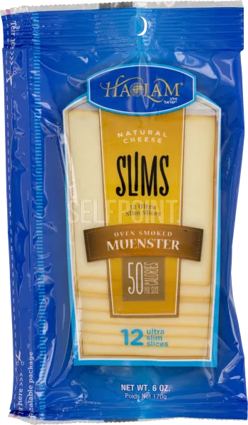 Oven Smoked Muenster Slims Cheese Slices 12 ct