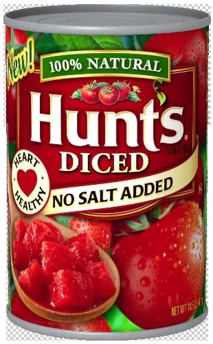 100% Natural No Salt Added Diced Tomatoes
