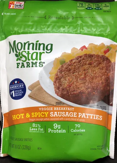 Hot & Spicy Veggie Sausage Patties 6 ct
