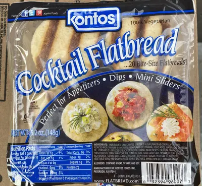 100% Vegetarian Cocktail Flatbread 20 ct