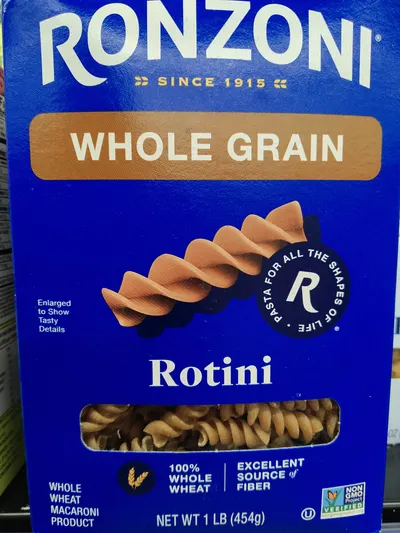 100% Whole Grain Rotini Pasta