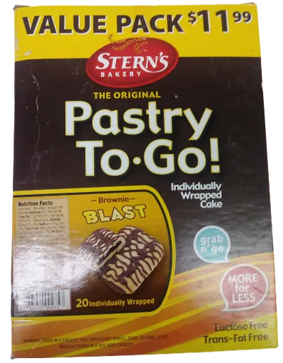 The Original Pastry To Go! Brownie Blast Individually Wrapped Cake 20 ct