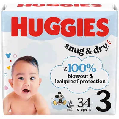Snug & Dry Diapers Size 3 34 ct
