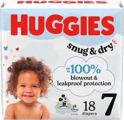 Snug & Dry Jumbo Diapers Size 7 18 ct