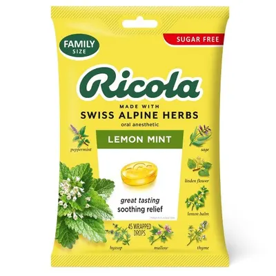 Ricola Lemon Mint S/F Bag Family Size