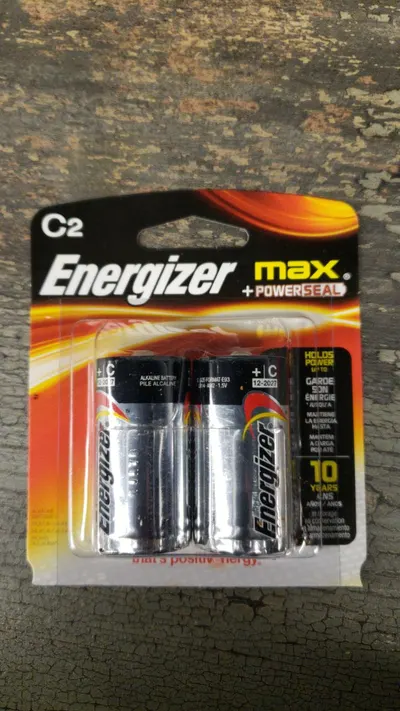 C2 Alkaline Batteries with 10 Year Shelf Life 2 ct