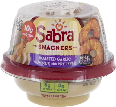 Roasted Garlic Hummus Dip with Rold Gold Pretzels