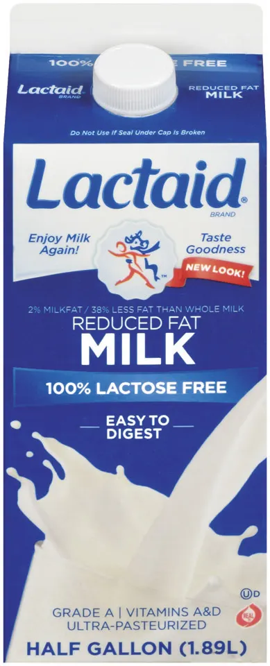 100% Lactose Free Reduced Fat Milk