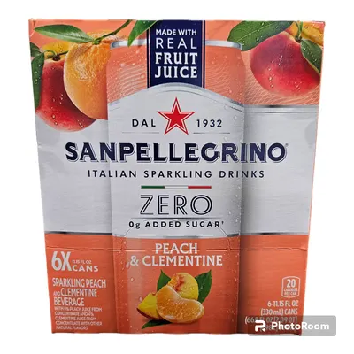 Peach & Clementine Italian Sparkling Drinks 6 ct
