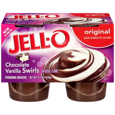 Ou-D 4Pk Pudding Choc Vanilla Swirl