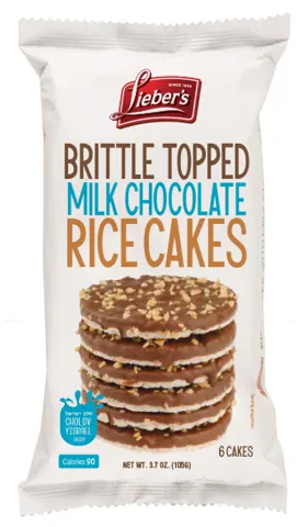 Brittle Topped Milk Chocolate Rice Cakes