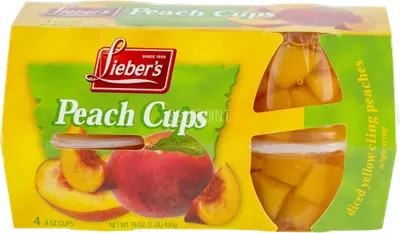 Diced Yellow Cling Peaches Cups 4 ct