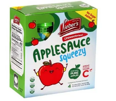Squeezy Unsweetened Applesauce 4 pk