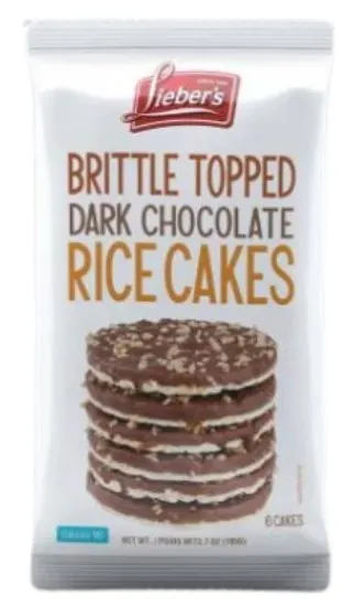 Brittle Topped Dark Chocolate Rice Cakes 60 ct