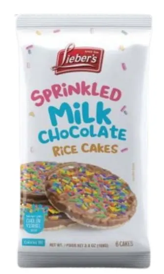 Sprinkled Milk Chocolate Rice Cakes