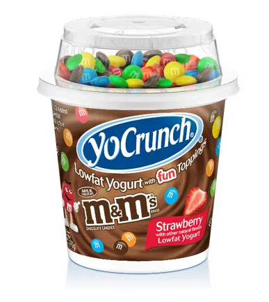 Low Fat Yogurt with Fun Toppings Strawberry Flavor Yogurt