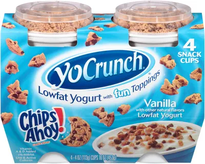 Lowfat Vanilla Yogurt Chocolate Chip Cookie Dough 4 ct