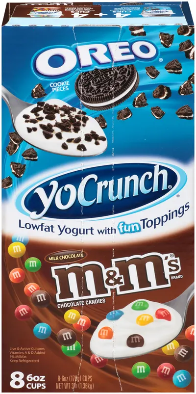 Lowfat Yogurt Vanilla with Fun Toppings M&m's & Oreo Cookie 8 pk