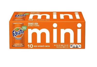 Fanta Orange Flavor Soda Mini Cans 10 ct