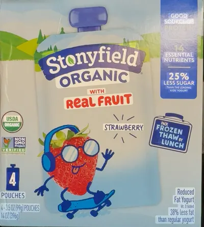 Organic Yokids Strawberry Lowfat Yogurt 4 pk