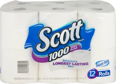 Septic Safe Bathroom Tissue Rolls 12 ct