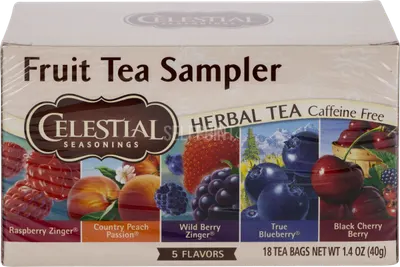 Assorted Fruit Flavored Sampler Herbal Tea 18 ct