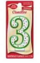 Numeral Birthday Candle No.3