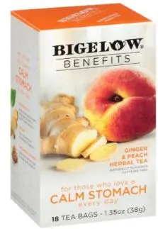 Ginger & Peach Flavored Herbal Tea Bags 18 ct