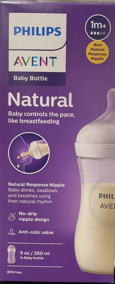 Natural Nipple Baby Bottle  9 Oz