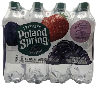 Triple Berry Sparkling Natural Spring Water 8 pk