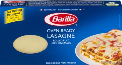 Oven Ready Lasagne Egg Pasta Product