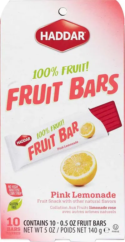 100% Pink Lemonade Fruit Bars 10 ct