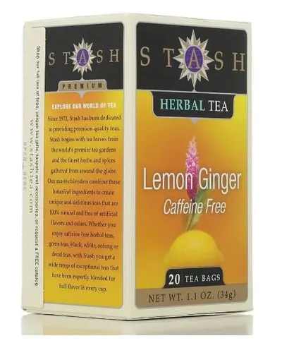 Lemon Ginger Flavored Herbal Tea Bags 20 ct