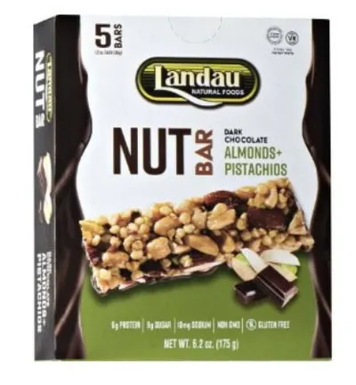 Dark Chocolate Nut Bar Almonds + Pistachios 5 ct