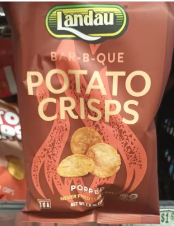 Barbque Popped Potato Crisps with Less Fat