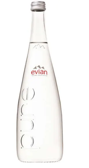 Evian Water Still Glass