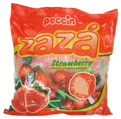 Strawberry Chewy Filled Lollipops